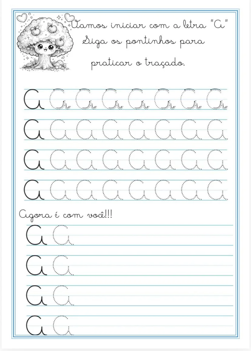 Caderno de Caligrafia Volume 1 — amostra 1: Aprender a escrever pode ser divertido, mágico e cheio de encanto