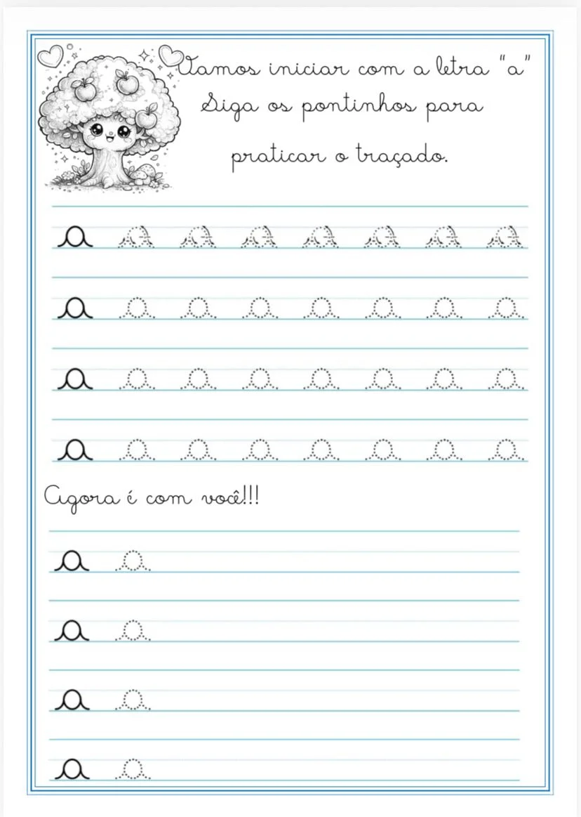 Caderno de Caligrafia Volume 1 — amostra 4: Aprender a escrever pode ser divertido, mágico e cheio de encanto