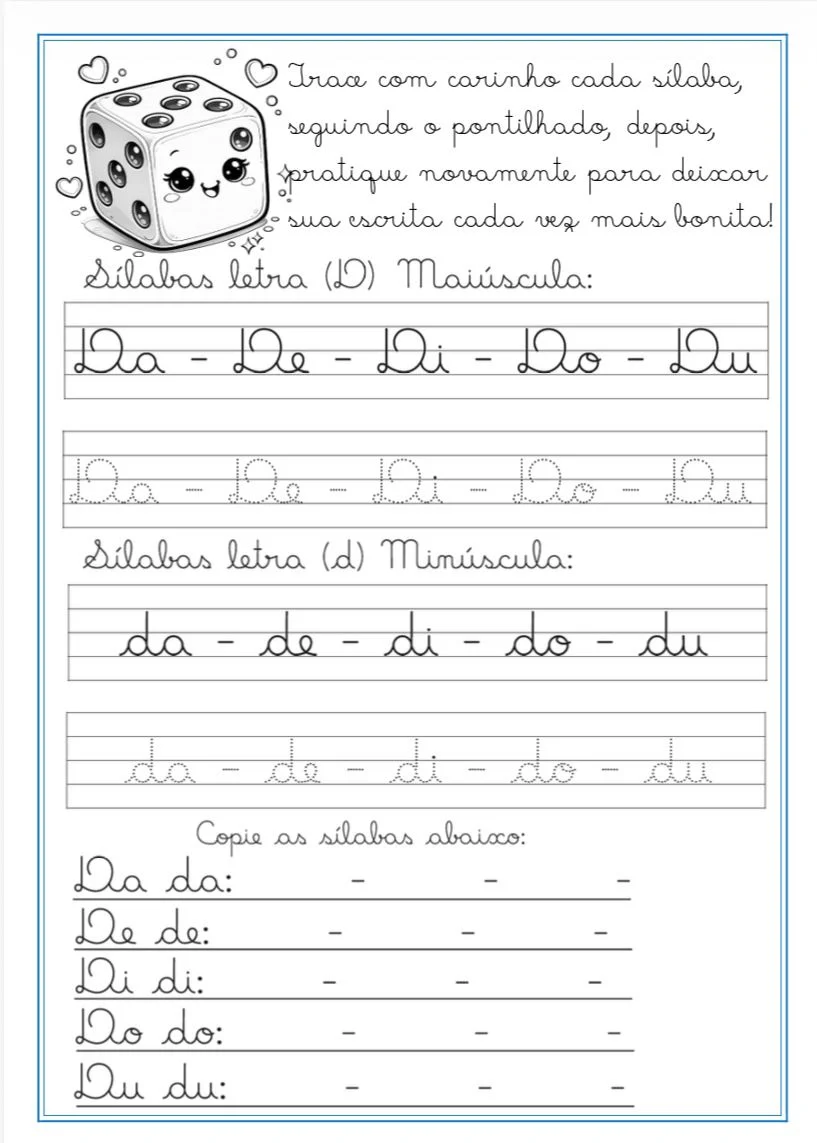 Caderno de Caligrafia Volume 2 — amostra 2: Aprender a escrever pode ser divertido, mágico e cheio de encanto