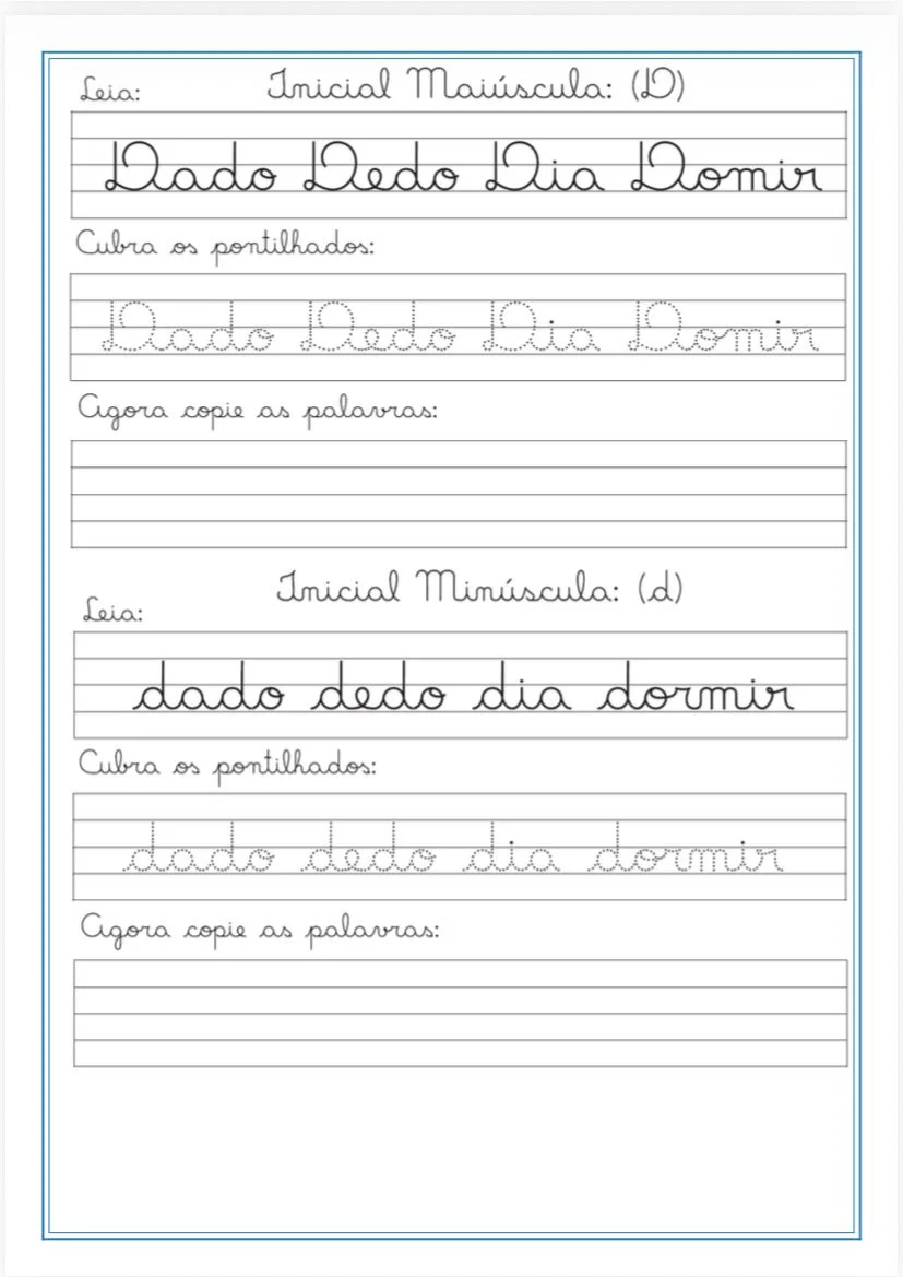 Caderno de Caligrafia Volume 2 — amostra 3: Aprender a escrever pode ser divertido, mágico e cheio de encanto