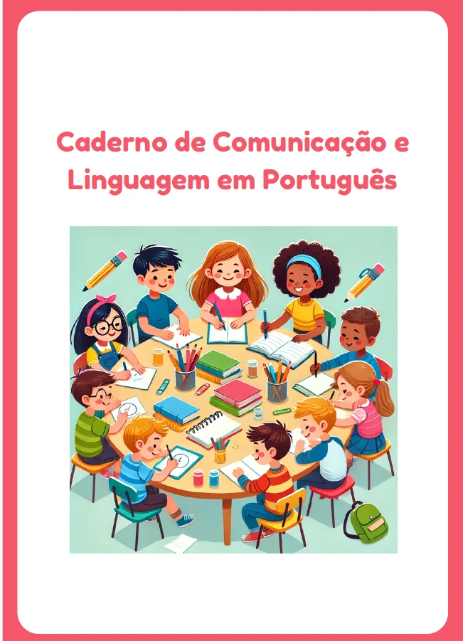 Caderno de Comunicação e Linguagem em Português — capa do material