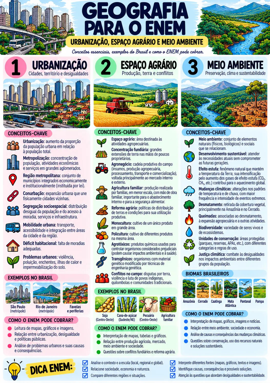 Revisão de Estudos para o ENEM 1º Dia — amostra 1: Caderno de Estudos para o ENEM – Resumos Visuais do 1º Dia - Linguagens,…