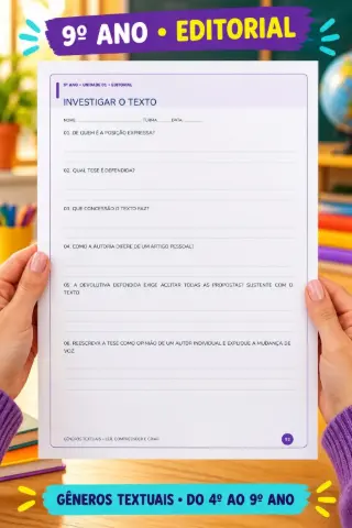 Caderno de Gêneros Textuais do 4º ao 9º Ano — amostra 1: Apostila com 121 páginas para estudar características, exemplos,…