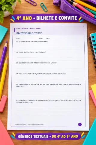 Caderno de Gêneros Textuais do 4º ao 9º Ano — amostra 3: Apostila com 121 páginas para estudar características, exemplos,…