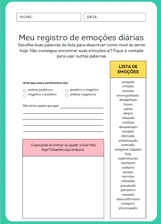 💚 CADERNO DE HABILIDADES SOCIAIS E EMOCIONAIS — amostra 2: Ensinar uma criança a reconhecer, nomear e falar sobre aquilo… 💚 CADERNO DE HABILIDADES SOCIAIS E EMOCIONAIS — amostra 2: Ensinar uma criança a reconhecer, nomear e falar sobre aquilo…