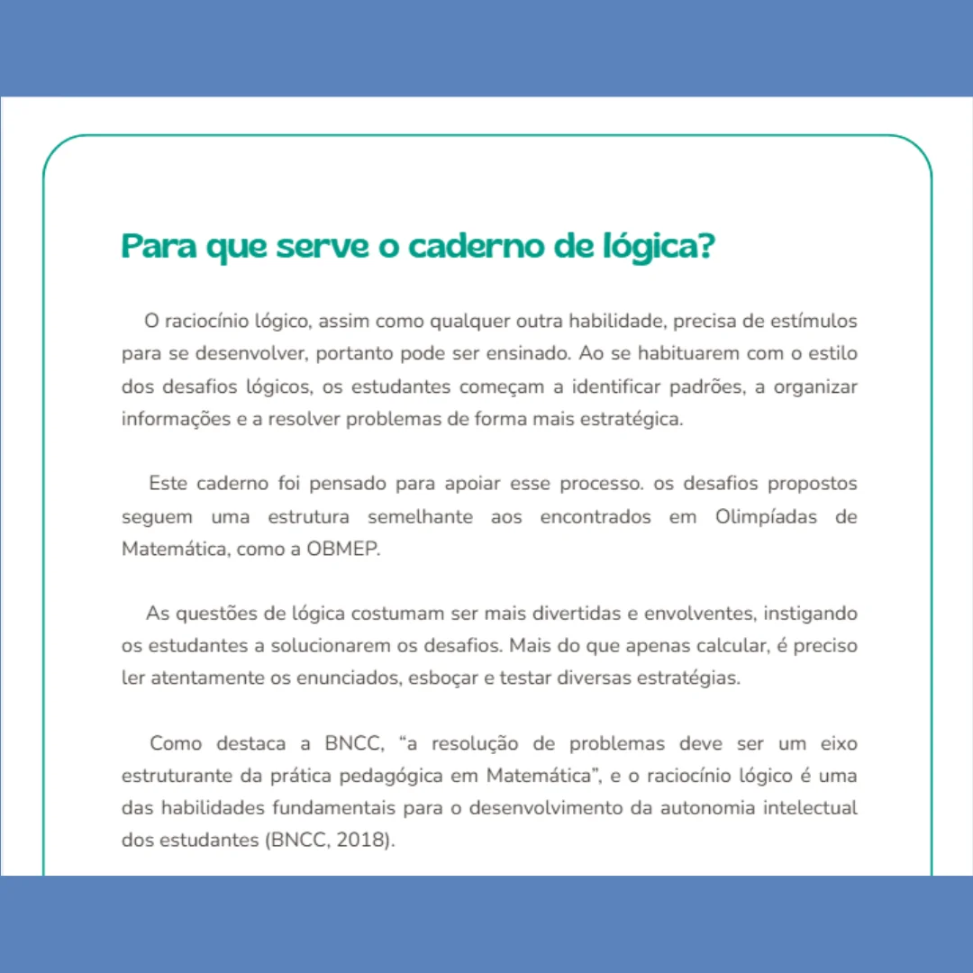 Caderno de Lógica: 50 desafios de raciocínio lógico para imprimir — amostra 2: Como usar em sala de aula