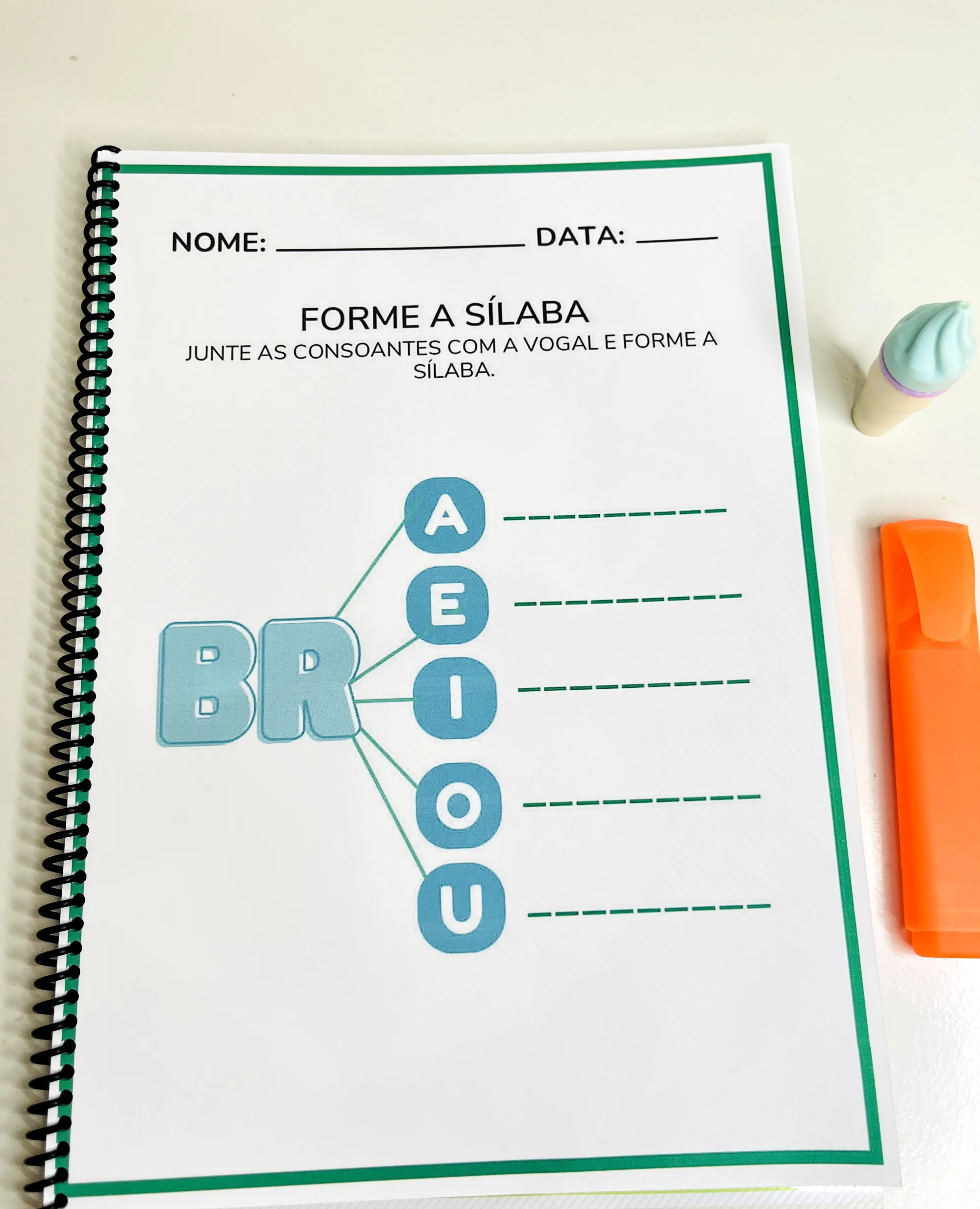 Caderno de Sílabas Complexas para Alfabetização (arquivo pdf-imprimir) — amostra 1: Caderno de Sílabas Complexas com 52…