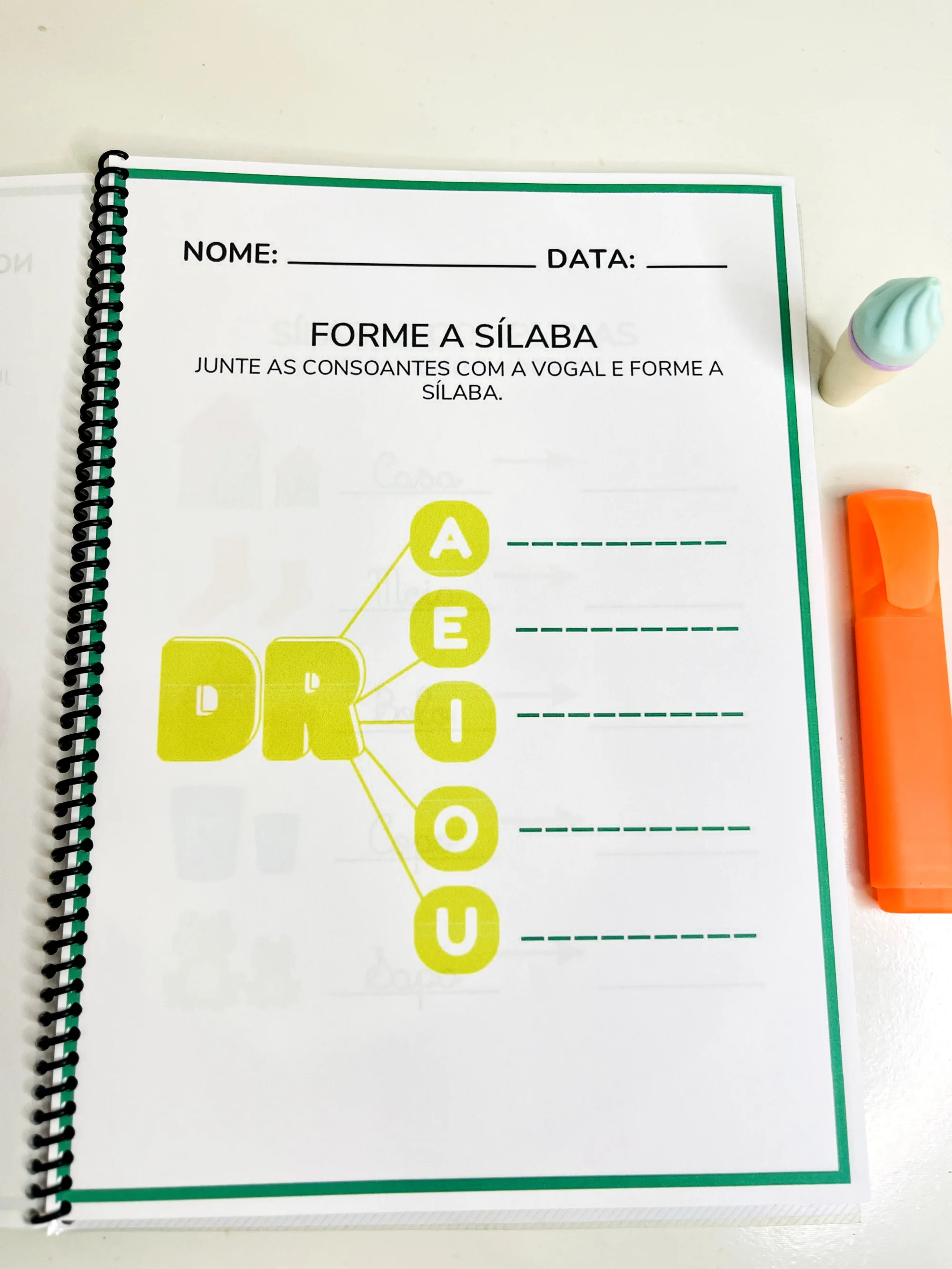 Caderno de Sílabas Complexas para Alfabetização (arquivo pdf-imprimir) — amostra 2: Caderno de Sílabas Complexas com 52…