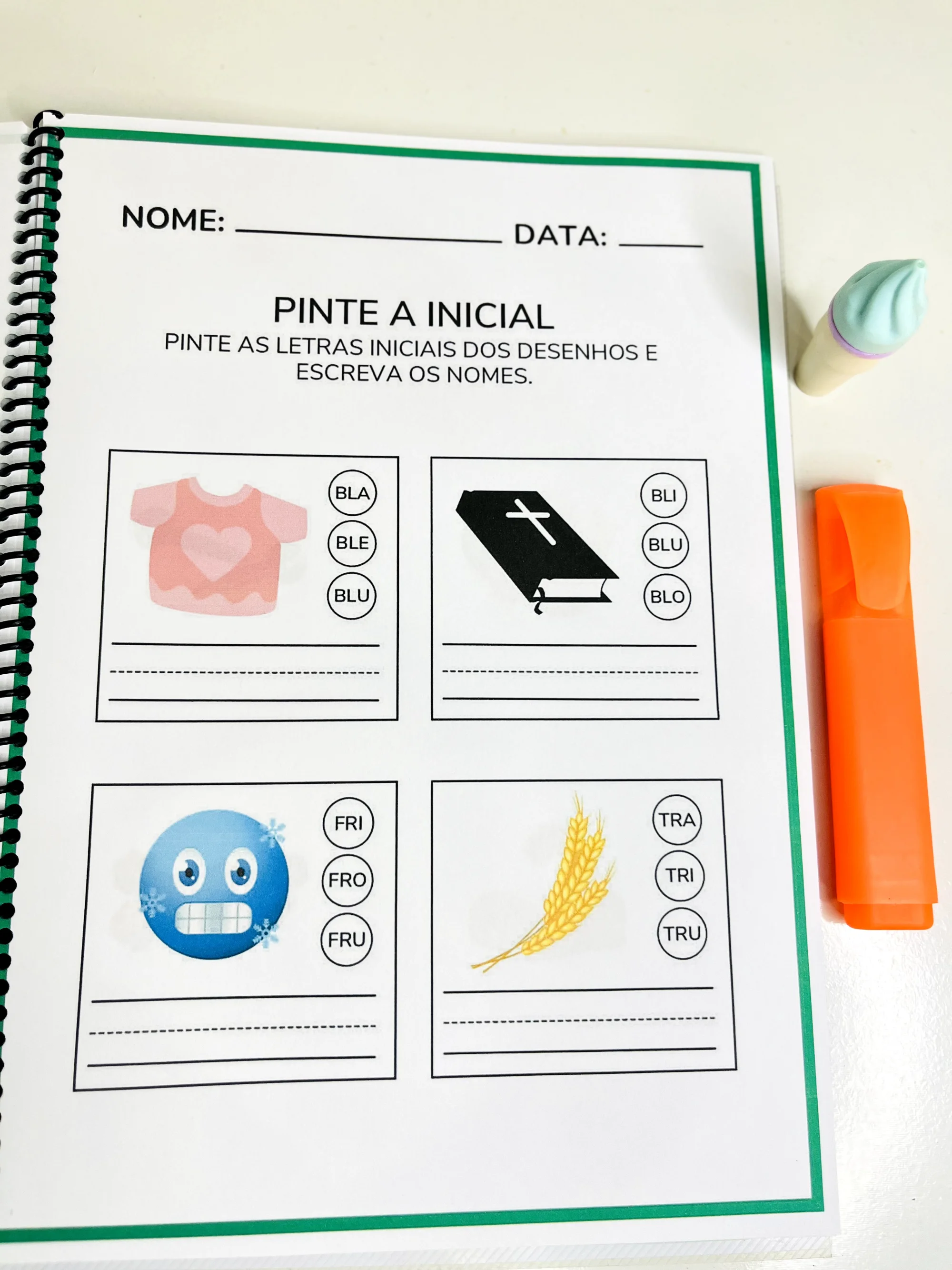 Caderno de Sílabas Complexas para Alfabetização (arquivo pdf-imprimir) — amostra 5: Caderno de Sílabas Complexas com 52…
