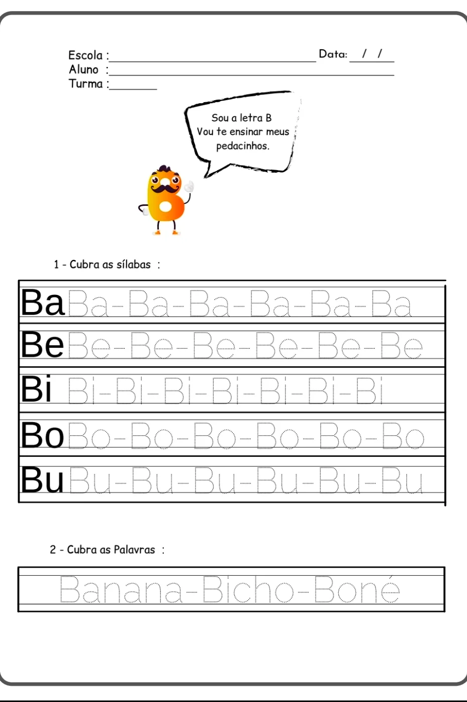 Caderno de Sílabas lúdico e colorido Fundamental Alfabetização PDF — amostra 1: Caderno de Sílabas – Atividades Lúdicas…