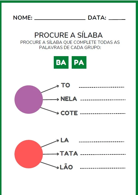 CADERNO DE SÍLABAS SIMPLES - ALFABETIZAÇÃO — amostra 4: CADERNO DE SÍLABAS SIMPLES Um PDF com atividades variadas para… CADERNO DE SÍLABAS SIMPLES - ALFABETIZAÇÃO — amostra 4: CADERNO DE SÍLABAS SIMPLES Um PDF com atividades variadas para…