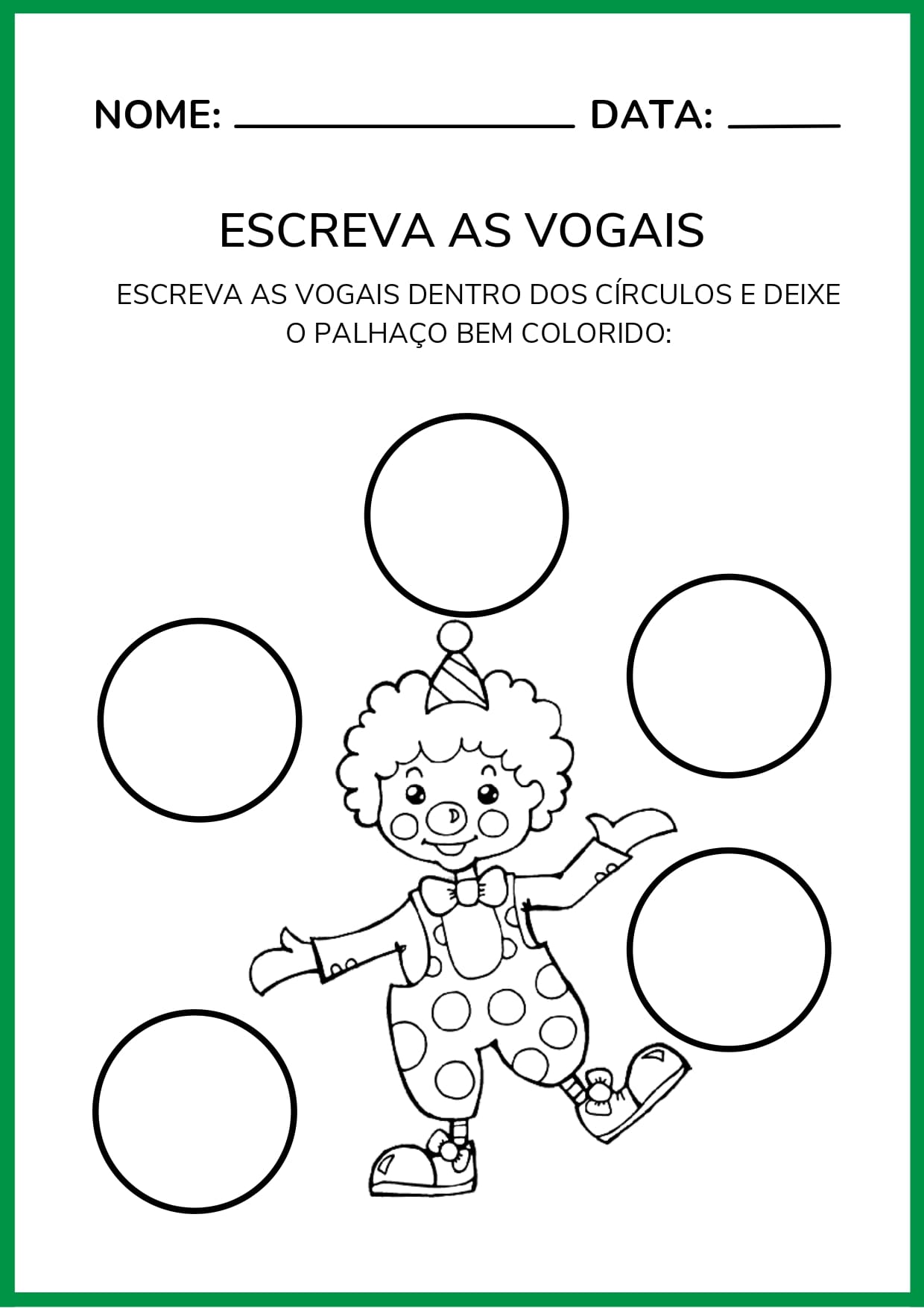 Caderno identificando as vogais – Material Pedagógico — amostra 3: CADERNO IDENTIFICANDO AS VOGAIS