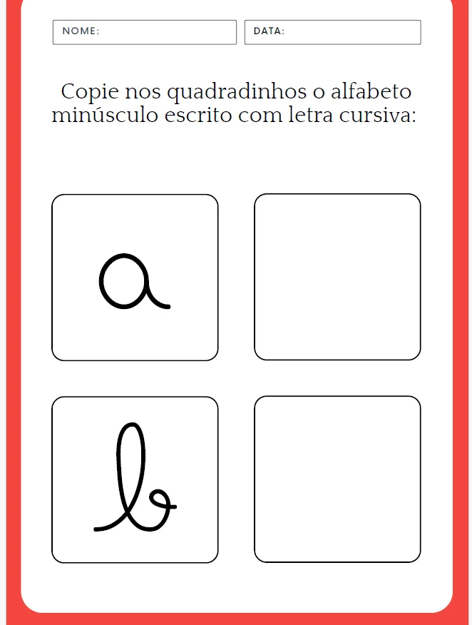 CADERNO TREINO DE LETRA CURSIVA - ALFABETIZAÇÃO — amostra 1: Descubra o poder das Atividades de Alfabetização e Língua…