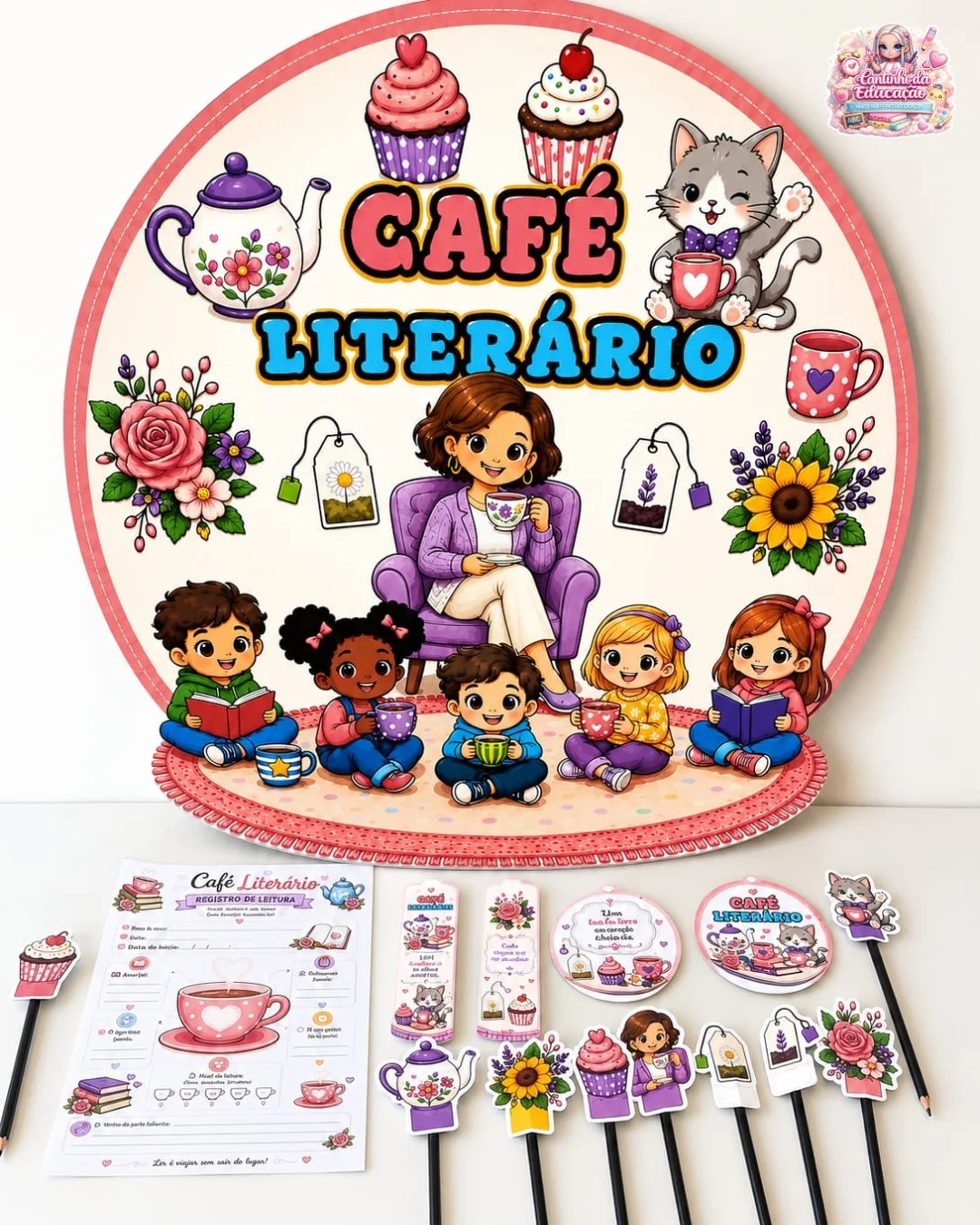 CAFÉ LITERÁRIO – UM KIT COMPLETO PARA ENCANTAR! — capa do material