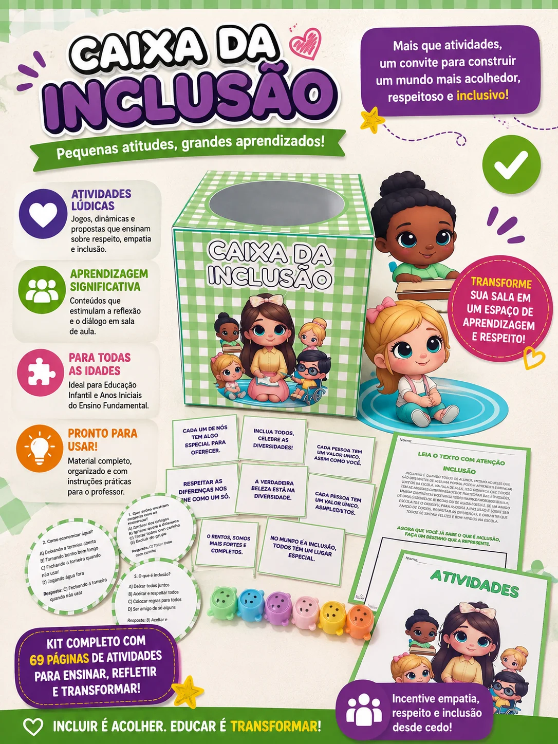 🤩 Caixa da inclusão- ALFABETIZAÇÃO E DIVERSIDADE — Alfabetização para Educação Infantil: ➡️"Promova a inclusão de forma…