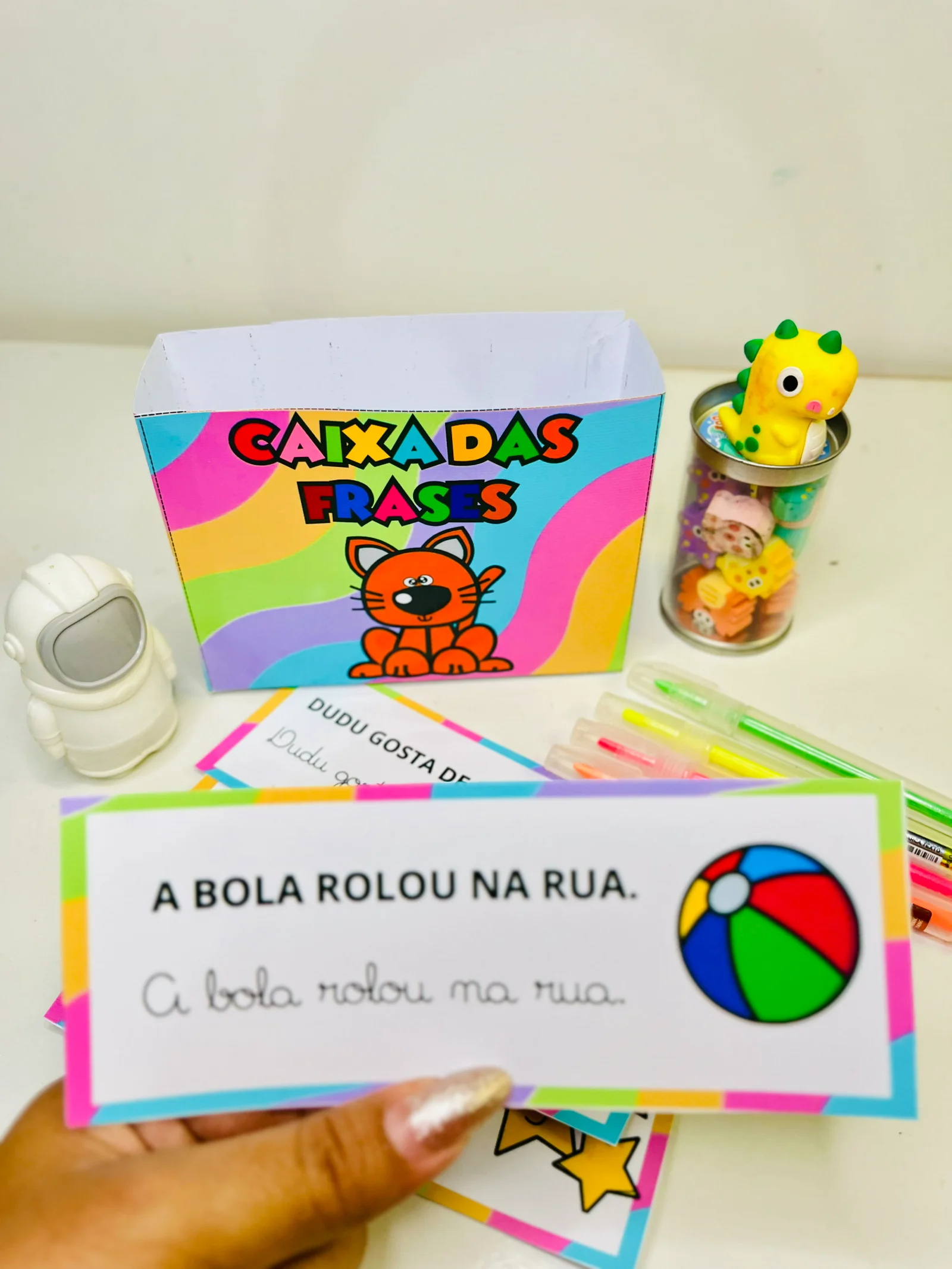 Caixa das Frases – PDF para Imprimir | Alfabetização — amostra 1: O que vem no material