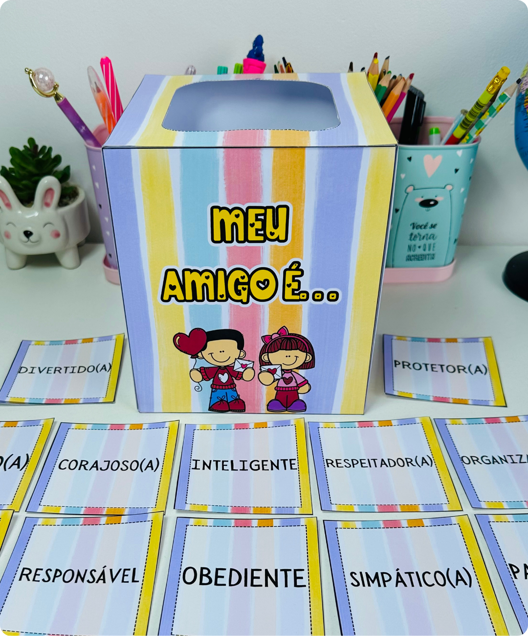 Caixa de amizade para imprimir – Dia do Amigo — amostra 1: Uma proposta para conversar sobre amizade