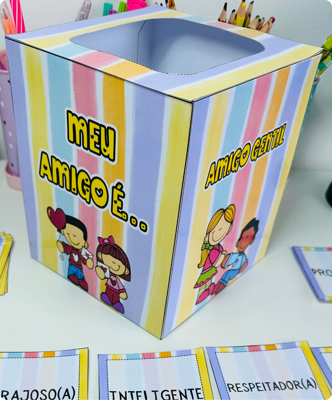 Caixa de amizade para imprimir – Dia do Amigo — amostra 2: Como aplicar o recurso em sala