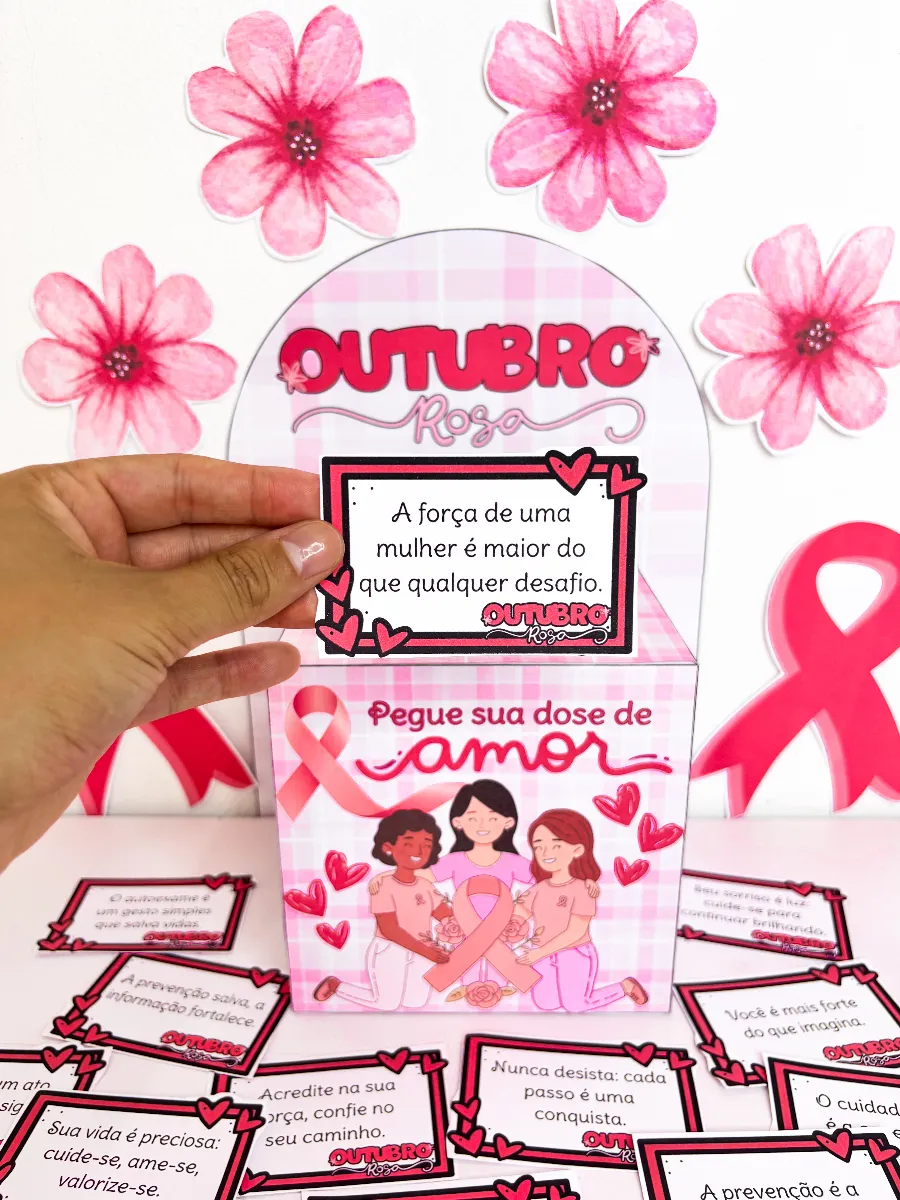 Caixa de Mensagens Outubro Rosa – 36 Frases Motivacionais — Atividades para Todas as séries: Recurso pronto com 36 frases…