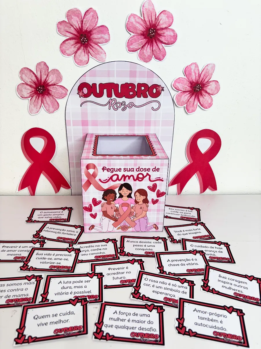 Caixa de Mensagens Outubro Rosa – 36 Frases Motivacionais — amostra 4: Recurso pronto com 36 frases motivacionais para…