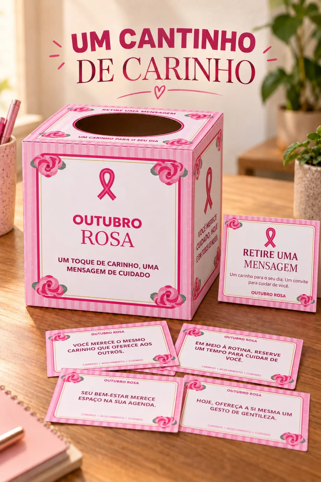 Caixa de Mensagens Outubro Rosa – 40 Cartões em PDF — Datas comemorativas para Todas as séries: Caixa de Mensagens Outubro…