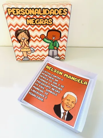 Caixa de Personalidades Negras para Trabalhar a Consciência Negra — amostra 4: Caixa Personalidades Negras com fichas…