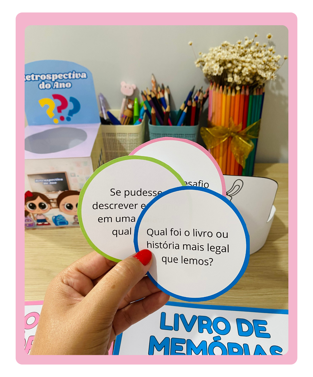 Caixa de retrospectiva do ano para imprimir — amostra 3: O que você encontra no PDF