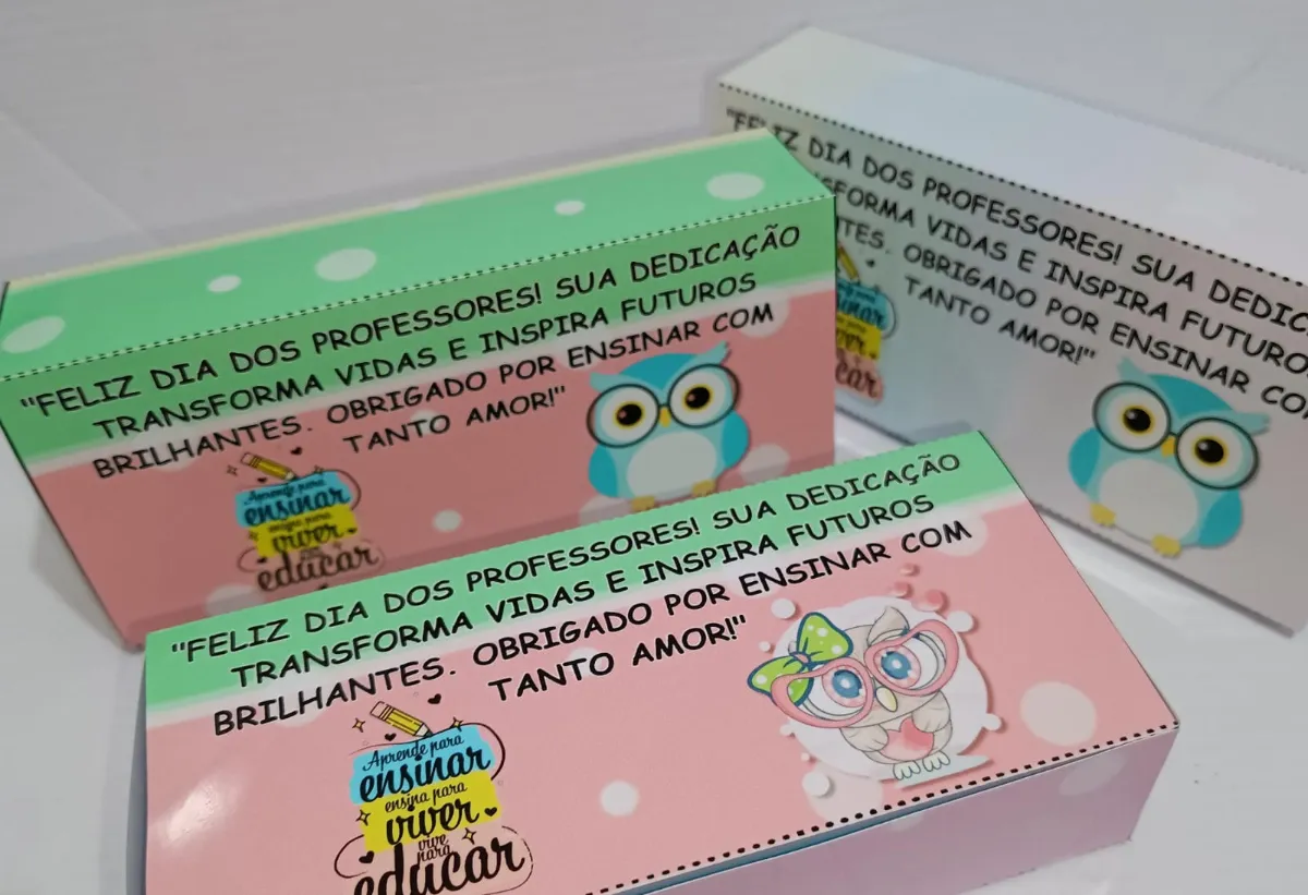 Caixa Dia dos Professores – Lembrancinha Personalizada — amostra 2: 📥 FORMATO: Arquivo digital em PDF, colorido e pronto…
