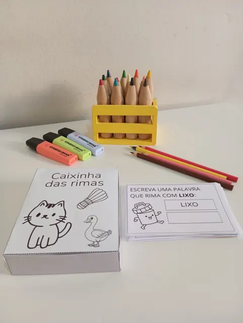 Caixa e carnê das rimas — capa do material
