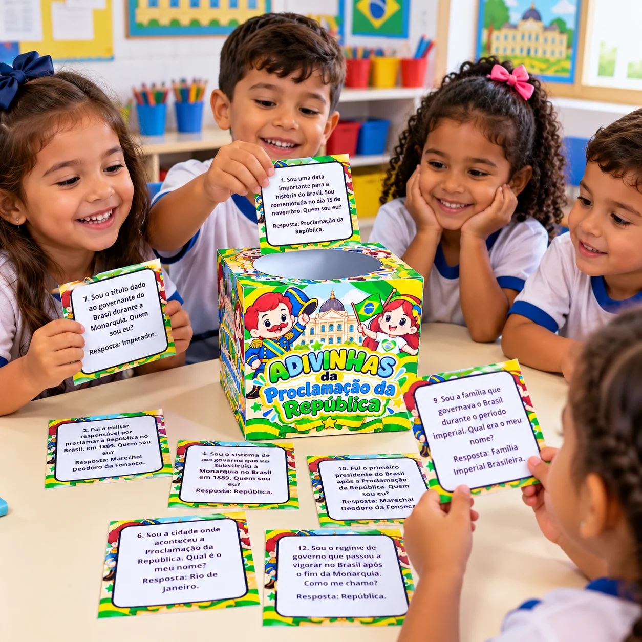 CAIXA INTERATIVA – ADIVINHAS DA PROCLAMAÇÃO DA REPÚBLICA — Jogos pedagógicos para Educação Infantil: ✨ Aprender História…