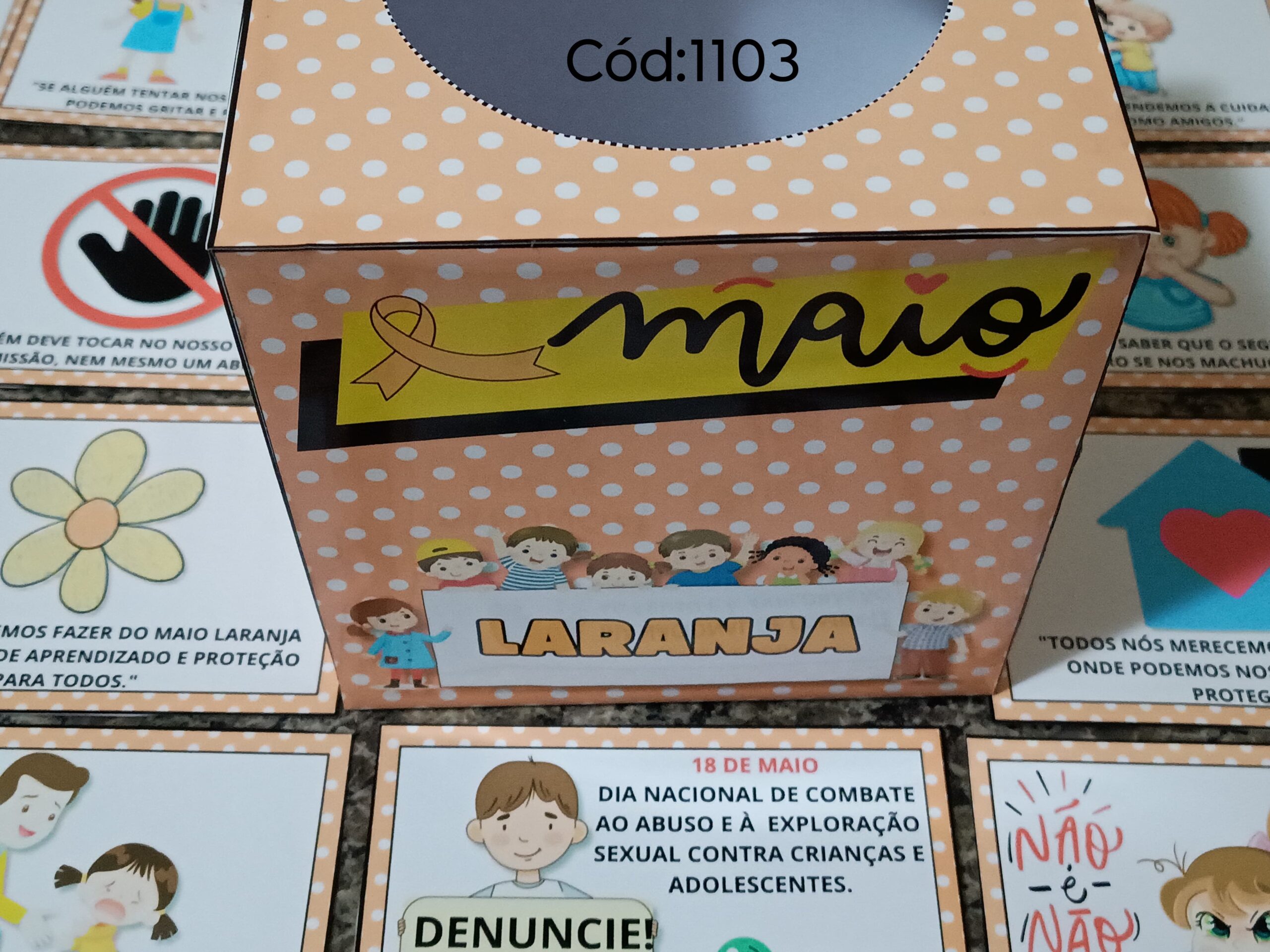 Caixa maio laranja – PDF para Imprimir | Educação Infantil e Anos Iniciais — amostra 1: O que vem no material