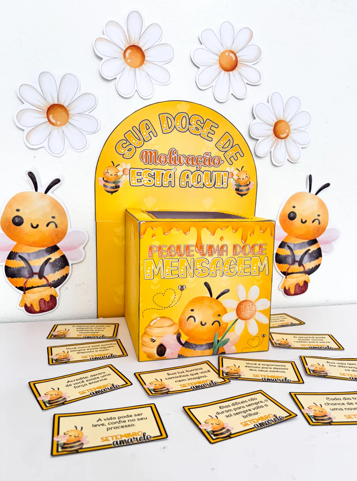 Caixa Motivacional Setembro Amarelo – 36 Mensagens de Acolhimento — amostra 4: Arquivo digital em PDF, pronto para…