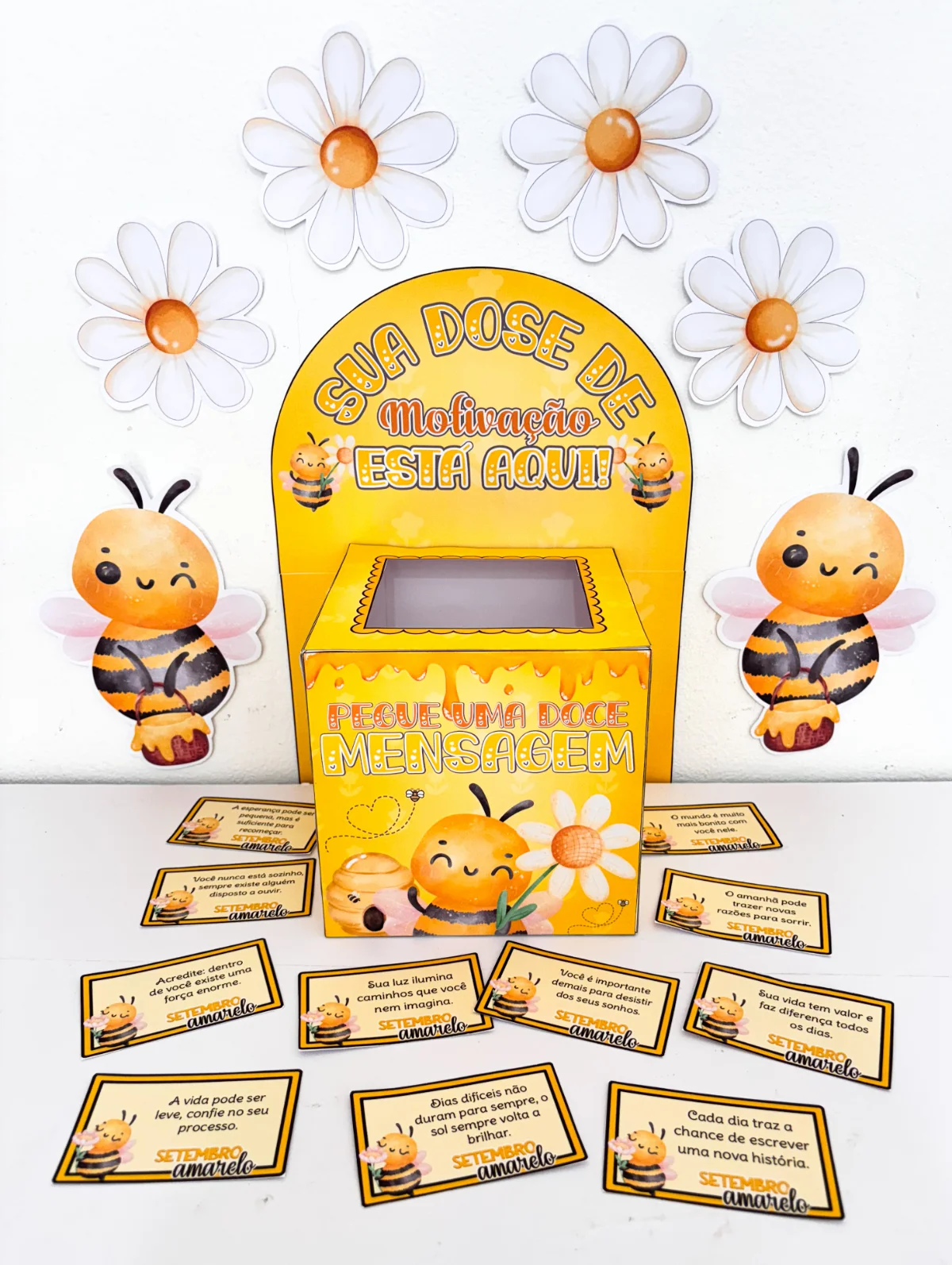 Caixa Motivacional Setembro Amarelo – 36 Mensagens de Acolhimento — amostra 5: Arquivo digital em PDF, pronto para…