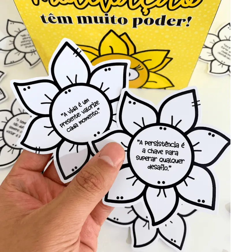 Caixa Motivacional Setembro Amarelo: PDF para Imprimir — amostra 1: Caixa motivacional para trabalhar o Setembro Amarelo