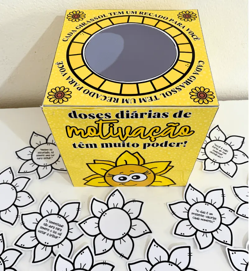 Caixa Motivacional Setembro Amarelo: PDF para Imprimir — amostra 3: Como usar em sala de aula