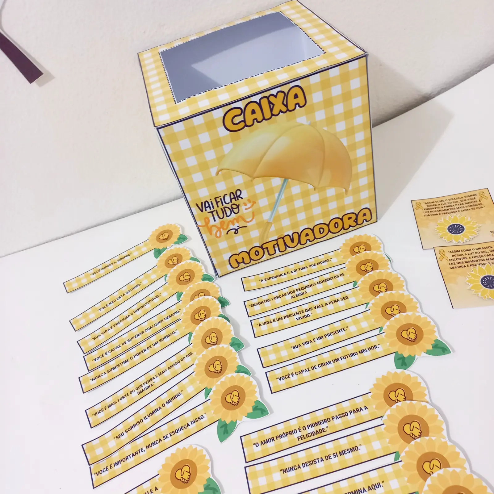 Caixa Motivadora e Painel – Setembro Amarelo | Kit Motivacional — amostra 6: Caixa Motivadora, painel e mensagens de…