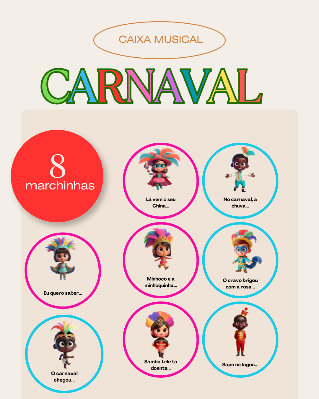 Caixa musical: carnaval – Material Pedagógico — Datas comemorativas para Educação Infantil: CAIXA MUSICAL CARNAVAL – 8…