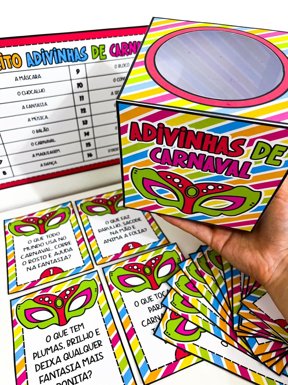 Caixa pedagógica: advinhas de carnaval – PDF para Imprimir | Educação Infantil e Anos Iniciais — Datas comemorativas para…
