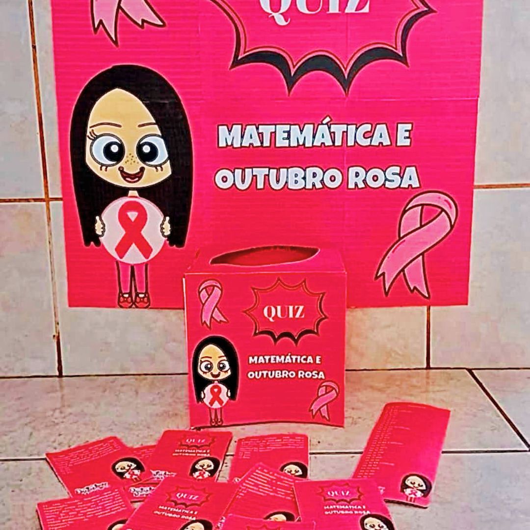 Caixa pedagógica / quiz: outubro rosa e matemática anos finais e ensino médio — capa do material