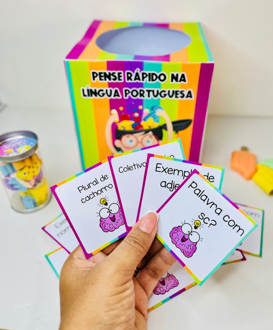 Caixa pedagógica / quiz: pense rápido – PDF para Imprimir — Português para Todas as séries: Já pensou em trabalhar o nosso…