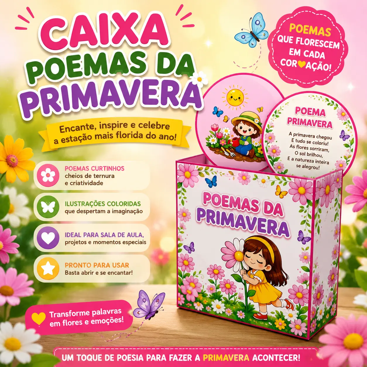 CAIXA POEMAS DA PRIMAVERA - ATIVIDADE LÚDICA ANOS INICIAIS — capa do material