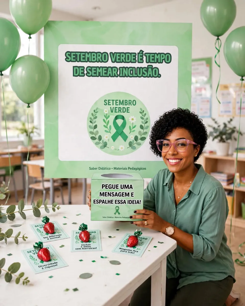Caixa Setembro Verde - Mensagens de Inclusão — amostra 4: Uma lembrancinha cheia de significado para marcar o mês da inclusão