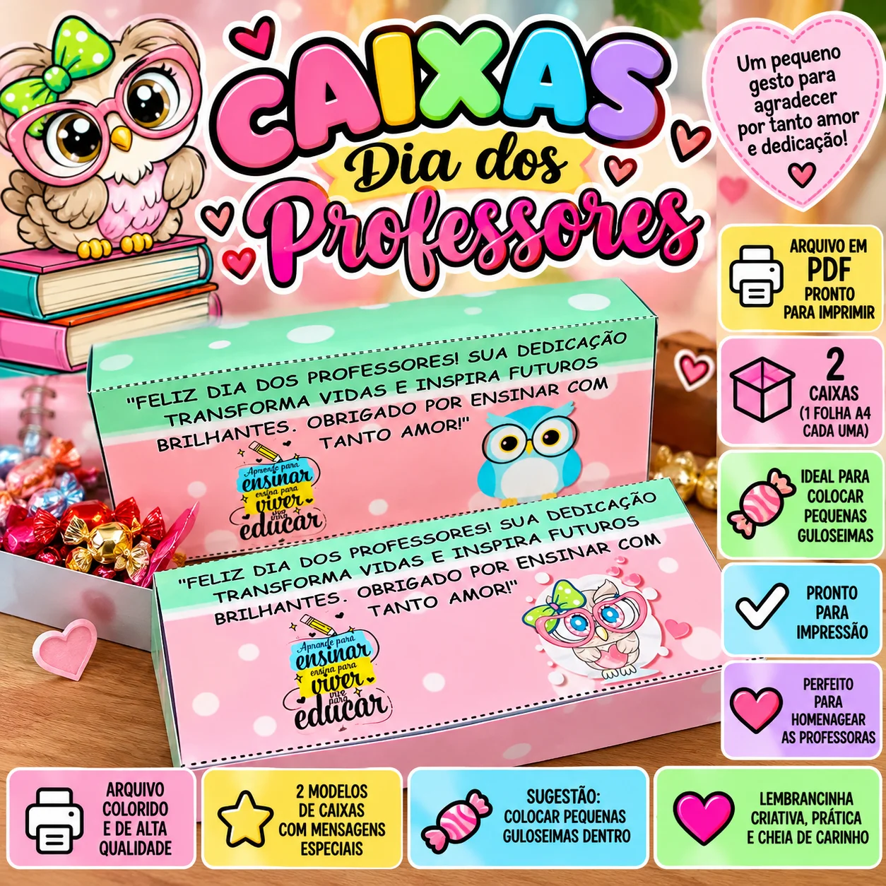 Caixas Dia dos Professores – Lembrancinha em PDF — capa do material