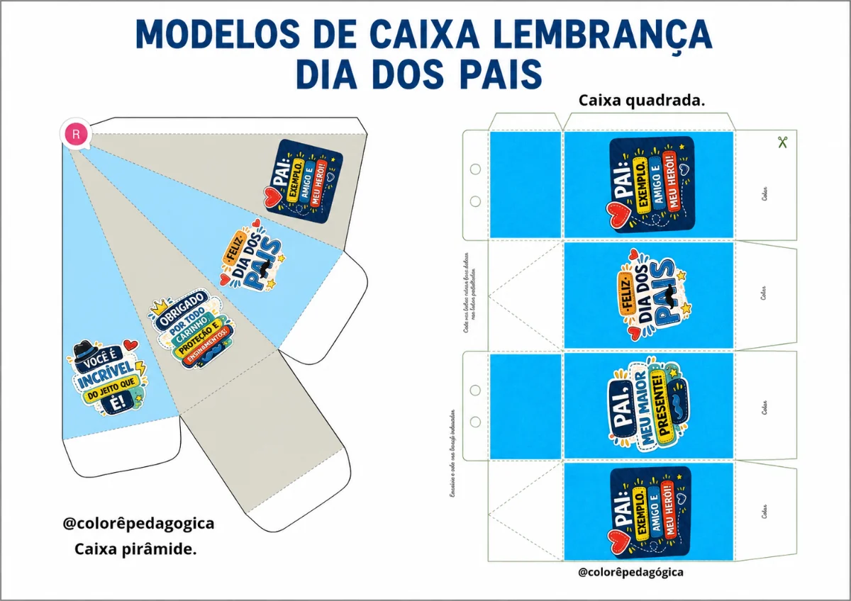 🎁💙 Caixas para Lembranças – Dia dos Pais 💙🎁 — capa do material