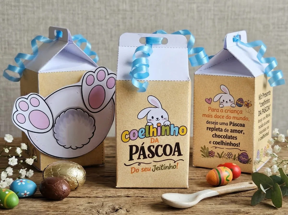Caixinha Coelhinho da Páscoa — Datas comemorativas para Educação Infantil: Lembrancinha criativa para a Páscoa
