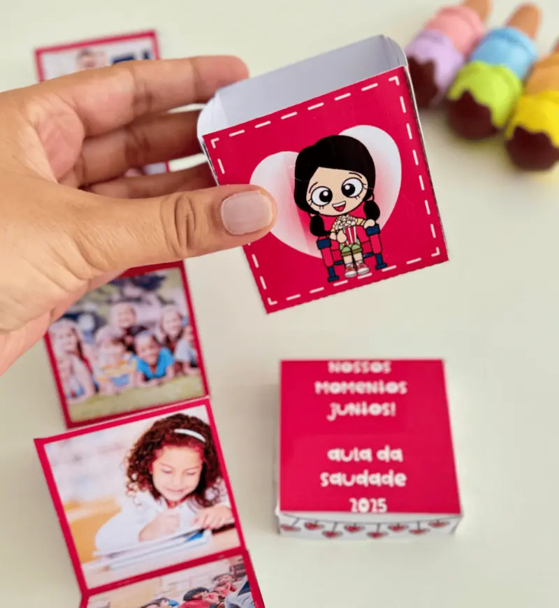 Caixinha das Fotos: lembrancinha para o fim do ano letivo — amostra 1: Caixinha das Fotos para encerrar o ano letivo