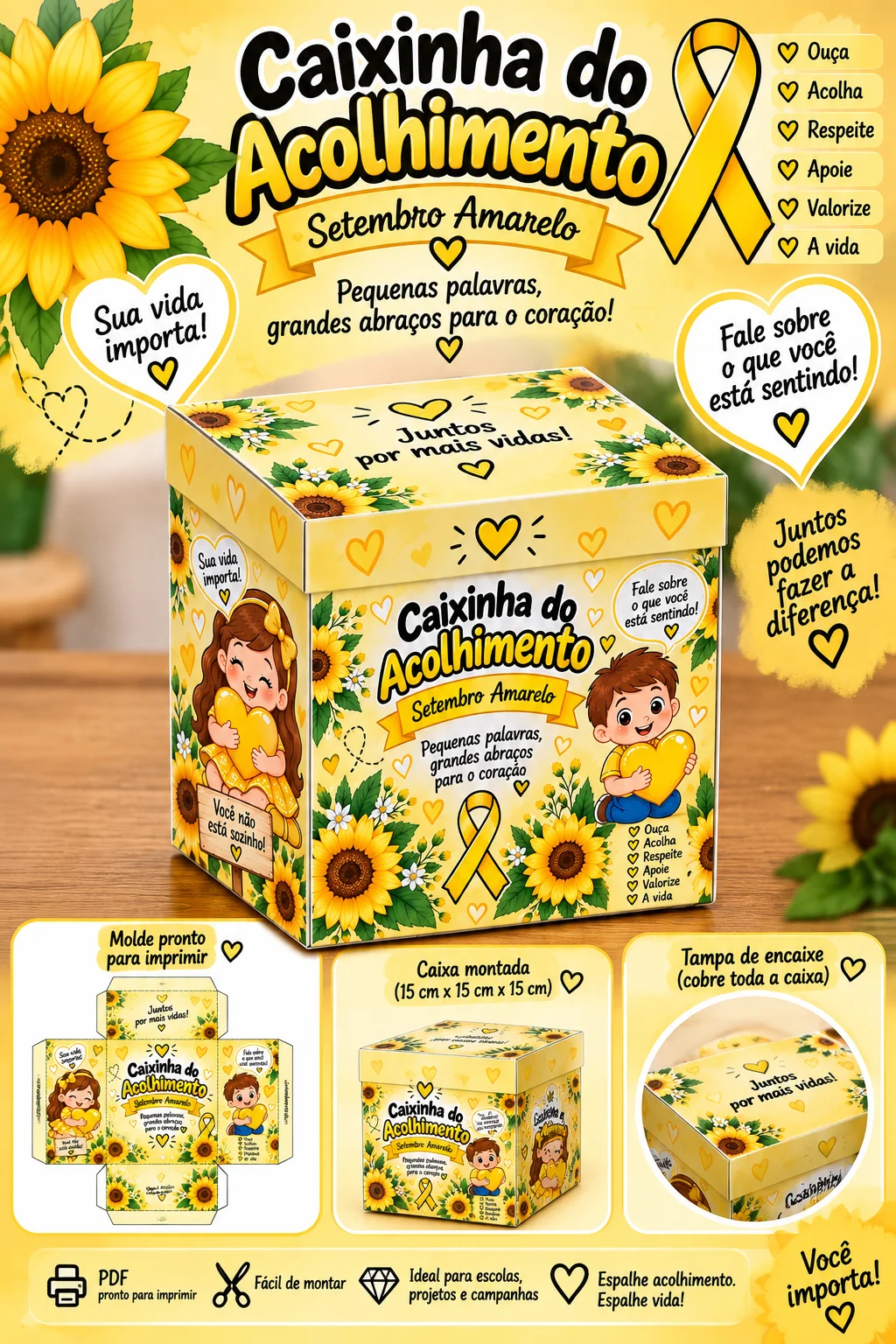 Caixinha do Acolhimento PLR para revenda💛 — Caixinha do — amostra 1: 💛 🌻 CAIXINHA DO ACOLHIMENTO – SETEMBRO AMARELO 🌻…