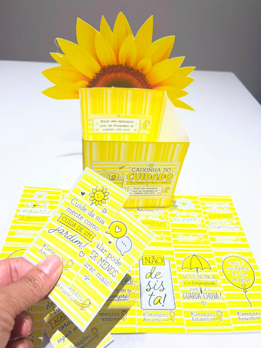 Caixinha do Cuidado: Mensagens Positivas - Setembro Amarelo — amostra 1: Apresente para sua turma a CAIXINHA DO CUIDADO: um…