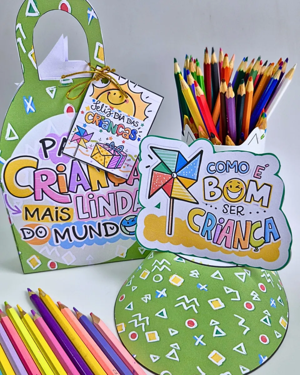 Caixinha e Viseira Para a Criança Mais Linda – Lembrancinha Dia das Crianças — amostra 5: Encante os pequenos com essa…