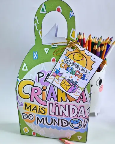 Caixinha e Viseira Para a Criança Mais Linda – Lembrancinha Dia das Crianças — capa do material
